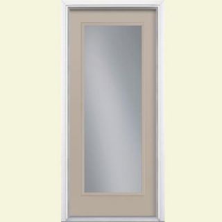 Masonite 36 in. x 80 in. Full Lite Painted Smooth Fiberglass Prehung Front Door with Brickmold 31985