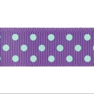 Clear Confetti Dots Ribbon 5/8" 3 Yards Delphinium/Aqua