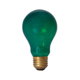 Smart Electric Smart Alert 25 Watt Incandescent A 19 Emergency Flasher Light Bulb   Green 115