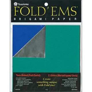 Fold ems Origami Double Sided Foil/Solid Paper 5.875 18/Pk Assorted