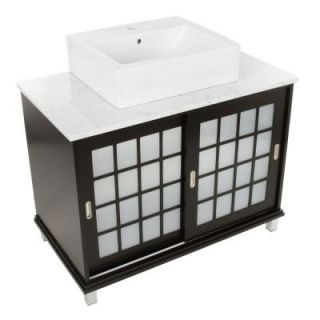 Foremost Zen 39 in. Vanity in Espresso with Marble Top in White Carrara with White Basin ZEEA3921
