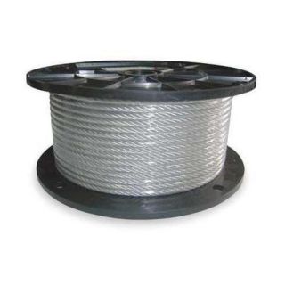 DAYTON 2VJH1 Cable,1/8 In,L250Ft,WLL400Lb,7x19,Steel