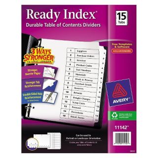 Avery® Ready Index Classic Tab Titles, 15 Tab, 1 15, Letter, Black