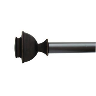allen + roth 72 in to 144 in Aged Bronze Single Curtain Rod