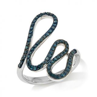 Rarities Fine Jewelry with Carol Brodie 0.55ct Blue Diamond Sterling Silver "W   7836623