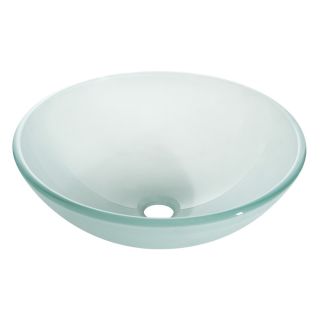 Avanity Frosted Tempered Glass Vessel Round Bathroom Sink