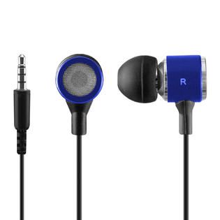 Sentry HO492 Metal Stereo Earbuds, Blue   TVs & Electronics   Portable