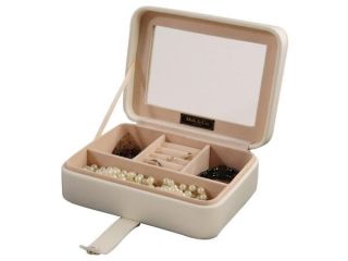 Mele & Co. 0055330M Rio Faux Leather Glass Top Jewelry Box in Ivory