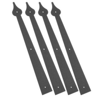 Crown MetalWorks Black Traditional Decorative Garage Strap Hinge (4 per Pack) 10017