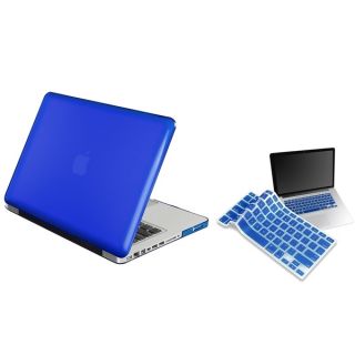 INSTEN Clear Dark Blue Laptop Case Cover/ Blue Keyboard Skin for Apple
