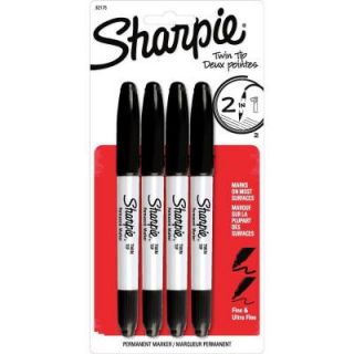 Sharpie Black Twin Tip Permanent Marker (4 Pack) 32175PP