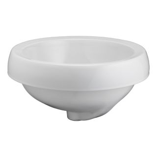 Barclay White Fire Clay Drop In Round Bathroom Sink with Overflow