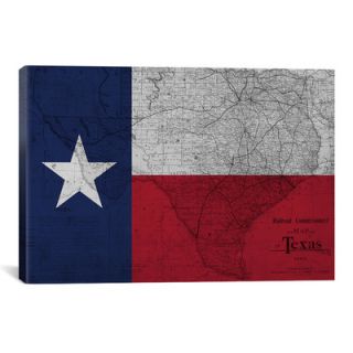iCanvas Flags Texas Map Graphic Art on Canvas