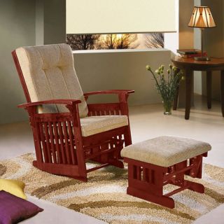 Dream On Me Mission Glider and Ottoman with Cherry Glider/ beige
