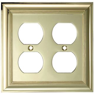 allen + roth 2 Gang Polished Brass Round Wall Plate