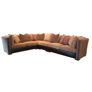 Ventura Madison Chenille and Leather Sectional Sofa  