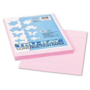 TRU RAY CONSTRUCTION PAPER, 76 LBS., 9 X 12, PINK, 50 SHEETS/PACK