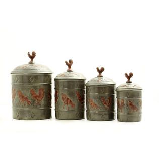 Old Dutch International 4 Piece Rooster Canister Set   Home   Kitchen
