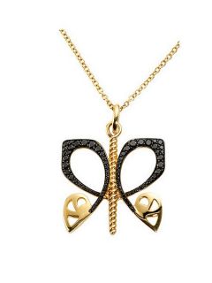 Biba Gold and black diamond butterfly pendant