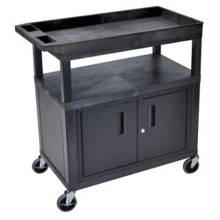 Series Utility Cart with 2 Tub/1 Flat Shelves and Cabinet