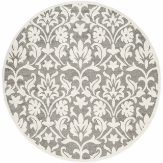 Safavieh Amherst Dark Grey and Beige Round Indoor and Outdoor Machine Made Area Rug (Common 7 x 7; Actual 84 in W x 84 in L x 0.5 ft Dia)