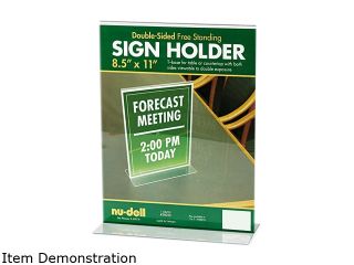 Nu Dell 38020 Acrylic Sign Holder, 8 1/2 x 11, Clear