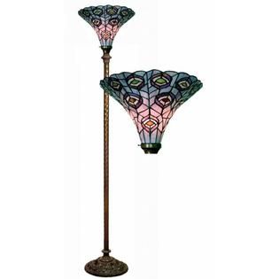 Warehouse of Tiffany  Purple Peacock Torchiere Lamp ENERGY STAR®