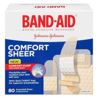  Aid® Assorted Sheer Strip Bandages   80 count