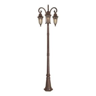 Designers Fountain Charleston 3 Head Outdoor Burnished Antique Copper Post Light HC0261