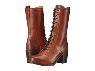 Frye Kendall Lace Up Cognac Smooth Full Grain