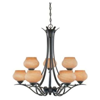 Designers Fountain Cairo Collection 9 Light Burnished Bronze Hanging Chandelier HC0905