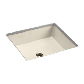 KOHLER Verticyl Vitreous China Undermount Bathroom Sink with Overflow Drain in Almond with Overflow Drain K 2882 47