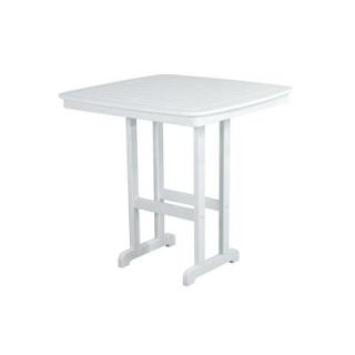 POLYWOOD Nautical White 44 in. Patio Bar Table NCBT44WH