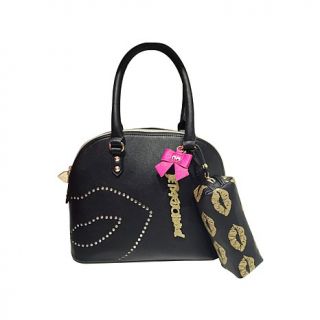 Betsey Johnson Kiss Dome Satchel with Coin Purse   7818098