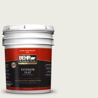 BEHR Premium Plus 5 gal. #ECC 63 2 Aspen Snow Flat Exterior Paint 405005