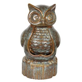 Beckett Ceramic Owl Fountain   Outdoor Living   Outdoor Decor
