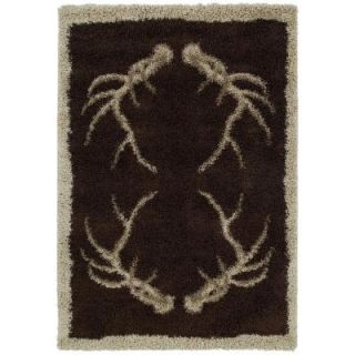 United Weavers  Painted Buck Chocolate 7 ft. 10 in. x 10 ft. 6 in. Contemporary Area Rug 320 02951 811