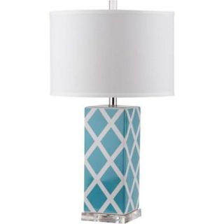 Safavieh LITS4134B Garden 1 Light Table Lamp with Cotton Shade;Light Blue