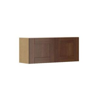 Fabritec 36x15x12.5 in. Lyon Wall Bridge Cabinet in Maple Melamine and Door in Medium Brown W3615.M.LYON
