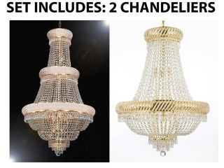 Set of 2   1 for Entryway/Foyer and 1 for Dining Room! French Empire Empress Crystal (TM) Chandeliers Chandelier Lighting