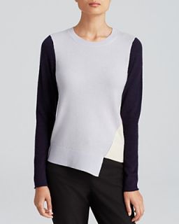 Dylan Gray Asymmetric Color Block Cashmere Sweater