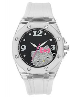 Hello Kitty Watch, Womens White Rubber Strap 44mm HWL1349WT   Watches