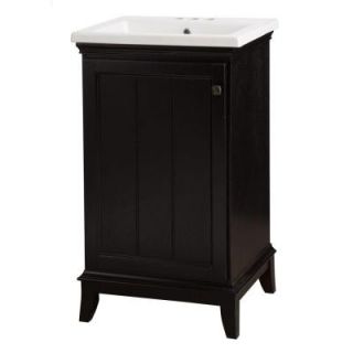 Dunsby 20 1/2 in. Vanity in Espresso with Vitreous China Vanity Top in White DYEVT2035