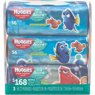 HUGGIES One & Done Refreshing Baby Wipes, 56 sheets, (Pack of 3)
