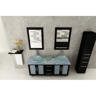 Lune 59 Double Vessel Modern Bathroom Vanity Set by JWH Living