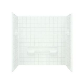 STERLING Advantage 35 1/4 in. x 60 in. x 59 1/4 in. 3 Piece Direc to Stud Shower Wall Set in White 62044100 0