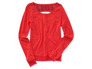 Aeropostale Womens Ls Crochet Back Basic T Shirt 639 XL