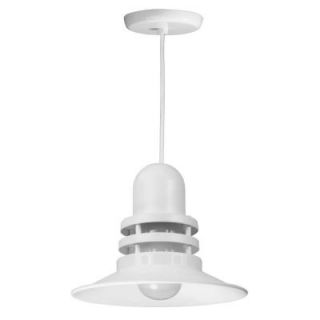 Illumine 1 Light White Orbitor Shade Pendant with Frosted Glass and Wire Guard CLI 275