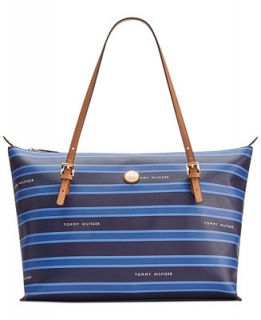 Tommy Hilfiger TH Stripe Large Convertible Tote   Handbags