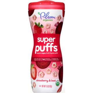 Plum Organics Super Puffs Strawberry & Beet Puffed Snacks, 1.5 oz